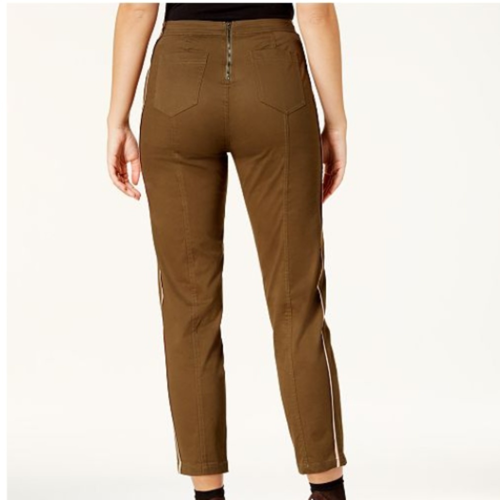 1 LEFT Olive Green Cargo Straight Leg Pant - Picture 2 of 3